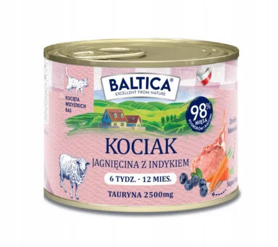 BALTICA Smaki Regionów Kociak Jagnięcina z indykiem 185g karma mokra dla kociąt