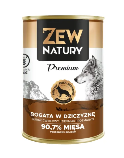 ZEW NATURY Premium Karma mokra bogata w dziczyznę 400g dla psów dorosłych