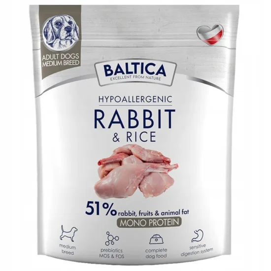BALTICA NUTRACEUTIC Hypoallergenic Rabbit & Rice M 1kg
