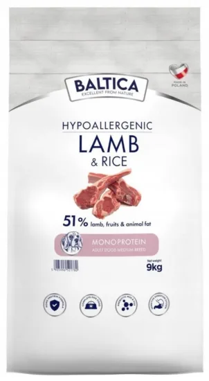 BALTICA NUTRACEUTIC Hypoallergenic Lamb & Rice M 9kg