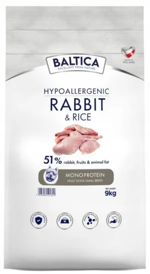 BALTICA NUTRACEUTIC Hypoallergenic Rabbit & Rice XS/S 9kg