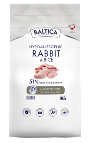BALTICA NUTRACEUTIC Hypoallergenic Rabbit & Rice M 9kg