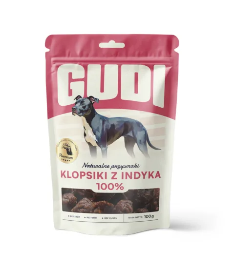 GUDI Klopsiki Indyk 500g naturalne przysmaki dla psa