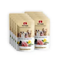 PETNER Drób z cukinią 10x500g karma mokra dla psów dorosłych