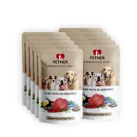 PETNER Dziczyzna z borówkami 10x500g karma mokra dla psów dorosłych