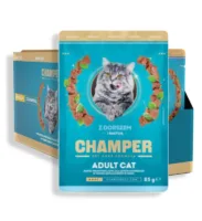 CHAMPER Kot z dorszem i bazylią w sosie 12x85g karma mokra dla kotów dorosłych