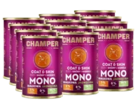 CHAMPER Coat&Skin Monobiałkowa Jagnięcina 12x400g karma mokra dla psów dorosłych