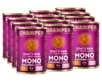 CHAMPER Coat&Skin Monobiałkowa Łosoś 12x400g karma mokra dla psów dorosłych