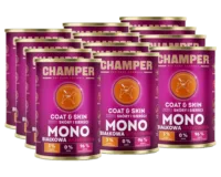 CHAMPER Coat&Skin Monobiałkowa Wołowina 12x400g karma mokra dla psów dorosłych