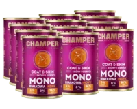CHAMPER Coat&Skin Monobiałkowa Indyk 12x400g karma mokra dla psów dorosłych