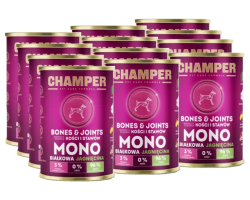 CHAMPER Bones&Joints Monobiałkowa Jagnięcina 12x400g