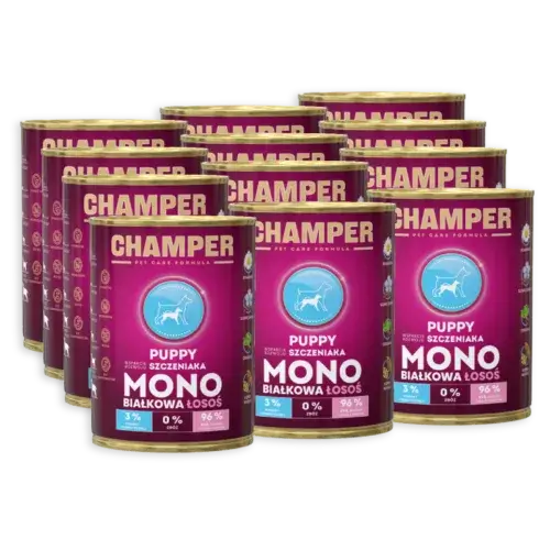 CHAMPER Puppy Monobiałkowa Łosoś 12x400g