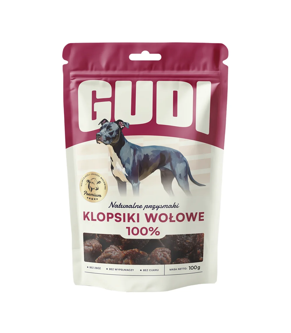 GUDI Klopsiki Wołowina 100g naturalne przysmaki dla psa
