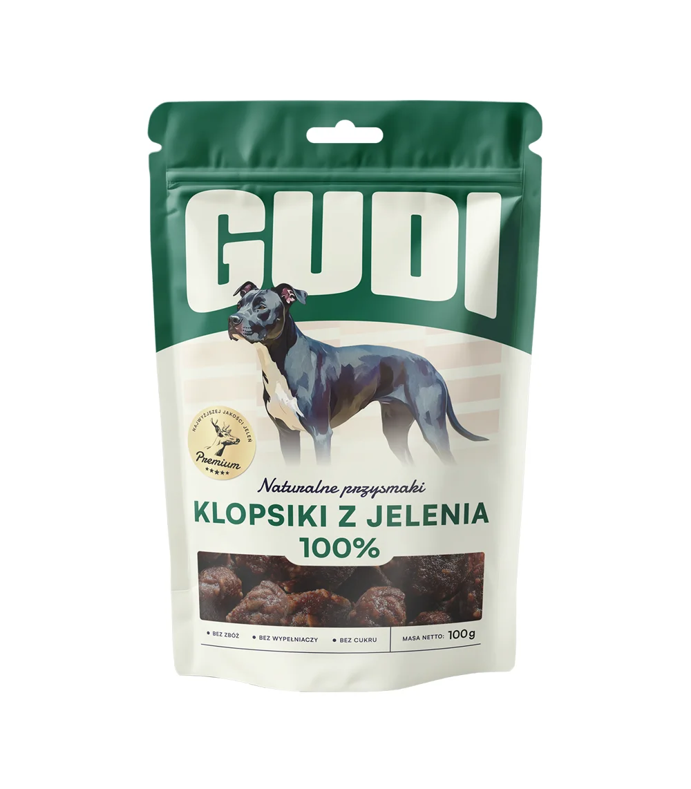 GUDI Klopsiki Jeleń 100g naturalne przysmaki dla psa
