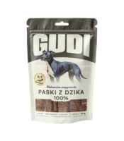 GUDI Paski mięsne Dzik 100g naturalne przysmaki dla psa