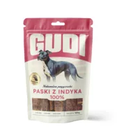 GUDI Paski mięsne Indyk 100g naturalne przysmaki dla psa