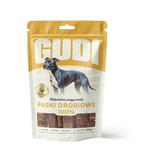 GUDI Paski mięsne Kurczak 100g naturalne przysmaki dla psa