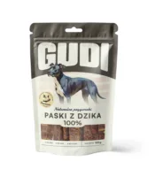 GUDI Paski mięsne Dzik 100g naturalne przysmaki dla psa