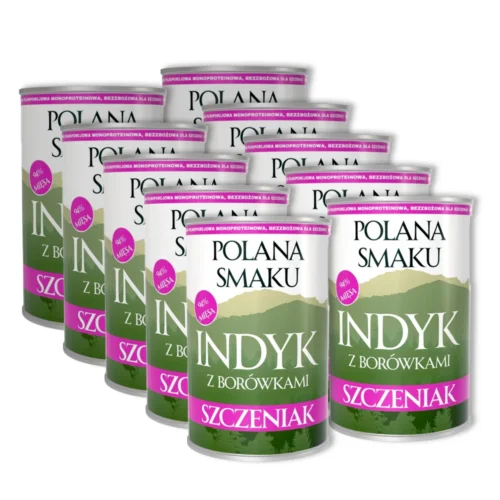 POLANA SMAKU Indyk z Borówkami 10x400g karma mokra monoproteinowa dla szczeniąt