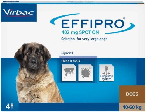 VIRBAC effipro XL pies 4,02ml spot-on 40-60kg 4 pipety