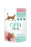 OptiMeal Premium Cielęciną w sosie żurawinowym 85g mokra karma dla kotów