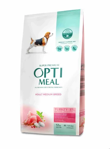 OptiMeal Premium Indyk M 12kg sucha karma dla psów średnich ras