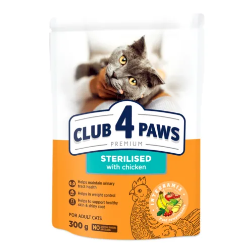 Club4Paws Premium Sterilised Kurczak 300g sucha karma dla kotów sterylizowanych