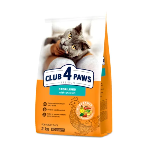 Club4Paws Premium Sterilised Kurczak 2kg sucha karma dla kotów sterylizowanych