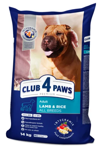 Club4Paws Premium Jagnięcina i ryż 14kg sucha karma dla psów dorosłych