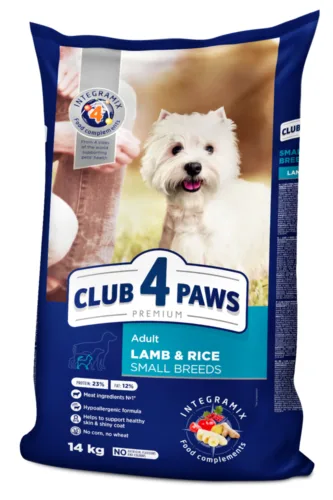 Club4Paws Premium Jagnięcina i ryż S 14kg sucha karma dla psów dorosłych ras małych