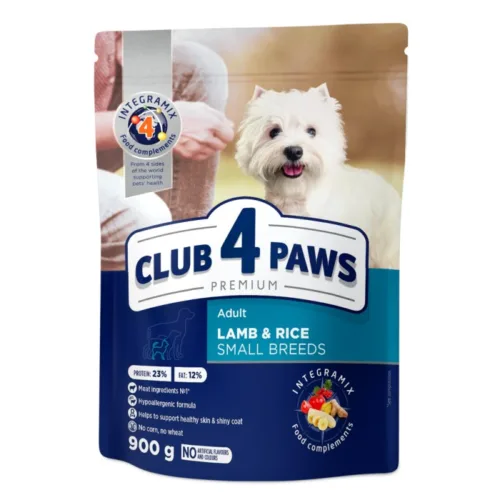 Club4Paws Premium Jagnięcina i ryż S 900g sucha karma dla psów dorosłych ras małych