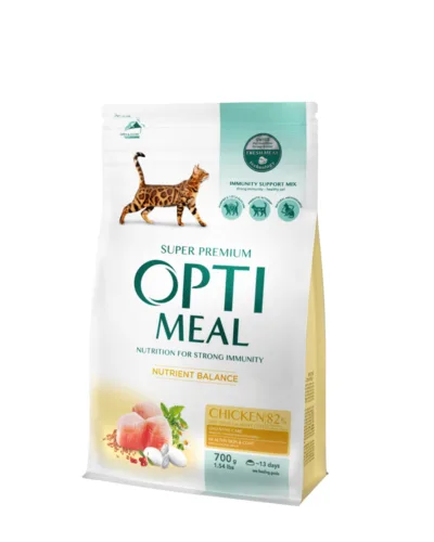 OptiMeal Premium Kurczak 700g sucha karma dla kotów dorosłych