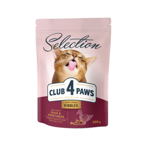 Club4Paws Premium Kaczka z warzywami 300g sucha karma dla kotów dorosłych