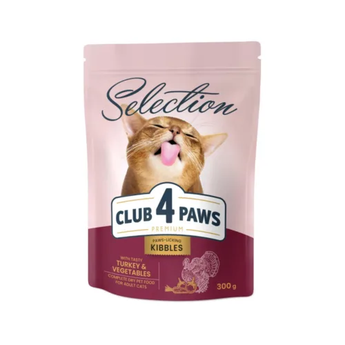 Club4Paws Premium Indyk z warzywami 300g sucha karma dla kotów dorosłych