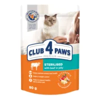 Club4Paws Premium Sterilised z wo艂owin膮 w galareie 80g mokra karma dla kot贸w sterylizowanych
