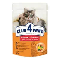 Club4Paws Premium Hairball Control z kurczakiem w sosie 80g mokra karma dla kot贸w doros艂ych