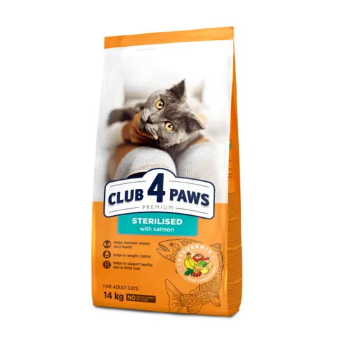 Club4Paws Premium Sterilised Łosoś 14kg sucha karma dla kotów sterylizowanych