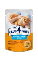 Club4Paws Premium z 艂ososiem w sosie 85g mokra karma dla kot贸w doros艂ych