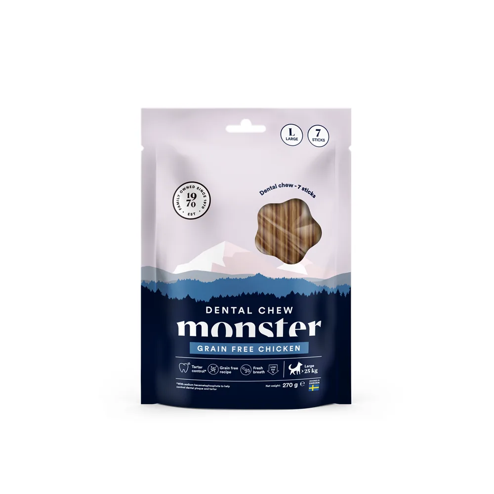 Monster Dog Dental Chew Chicken L (7 szt.) 270g gryzak dentystyczny dla psów dużych ras