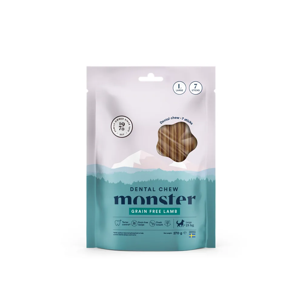 Monster Dog Dental Chew Lamb L (7 szt.) 270g gryzak dentystyczny dla psów dużych ras