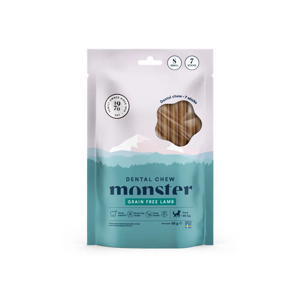Monster Dog Dental Chew Lamb S (7 szt.) 56g gryzak dentystyczny dla psów małych ras