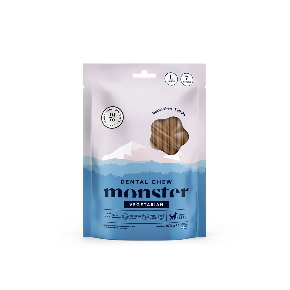 Monster Dog Dental Chew Vegetarian L (7 szt.) 270g gryzak dentystyczny dla psów dużych ras