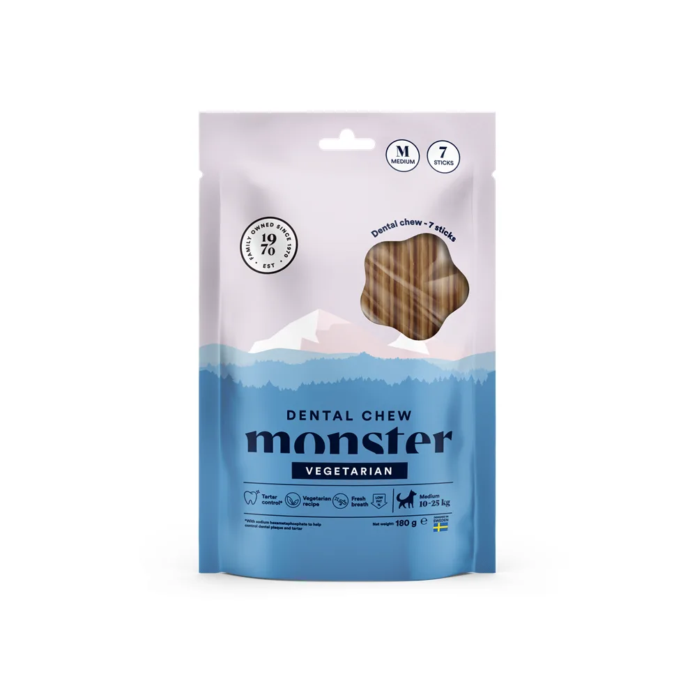 Monster Dog Dental Chew Vegetarian M (7 szt.) 180g gryzak dentystyczny dla psów średnich ras