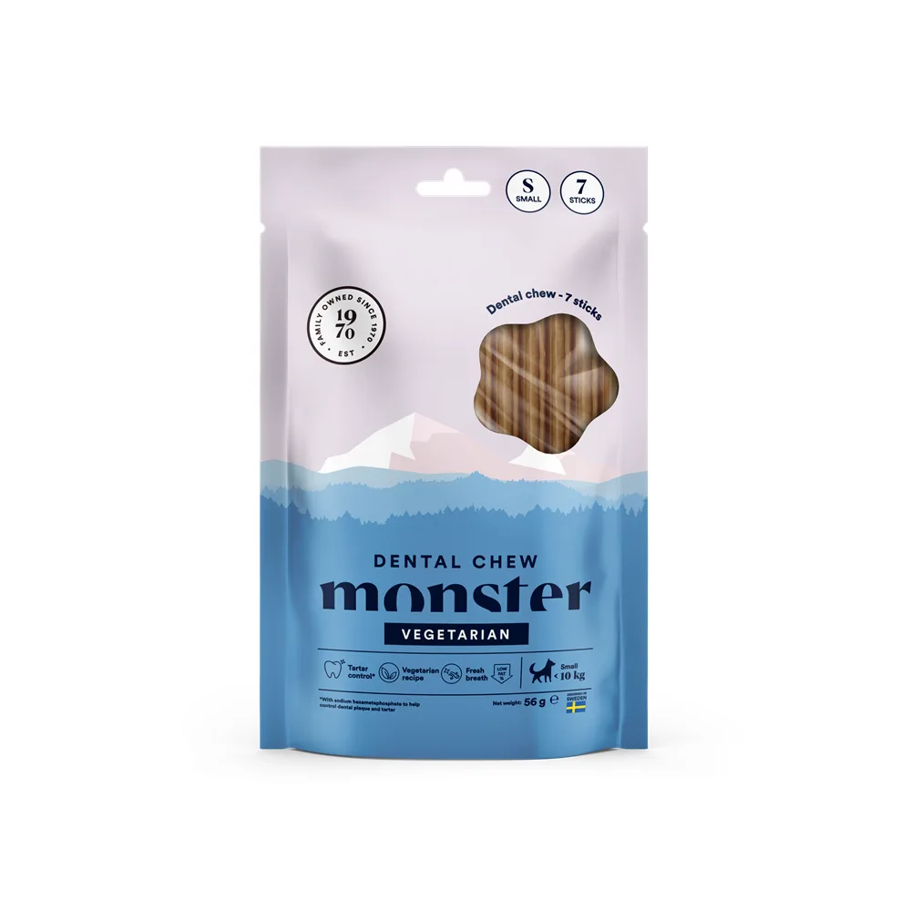 Monster Dog Dental Chew Vegetarian S (7 szt.) 56g gryzak dentystyczny dla psów małych ras