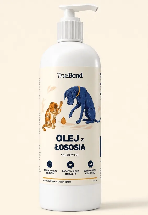 TrueBond Olej z Łososia 1000ml Zdrowa Skóra i Sierść dla Psa i Kota