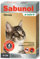 SABUNOL OBROŻA ODBLASKOWA 35 CM PRZECIW PCHŁOM DLA KOTÓW