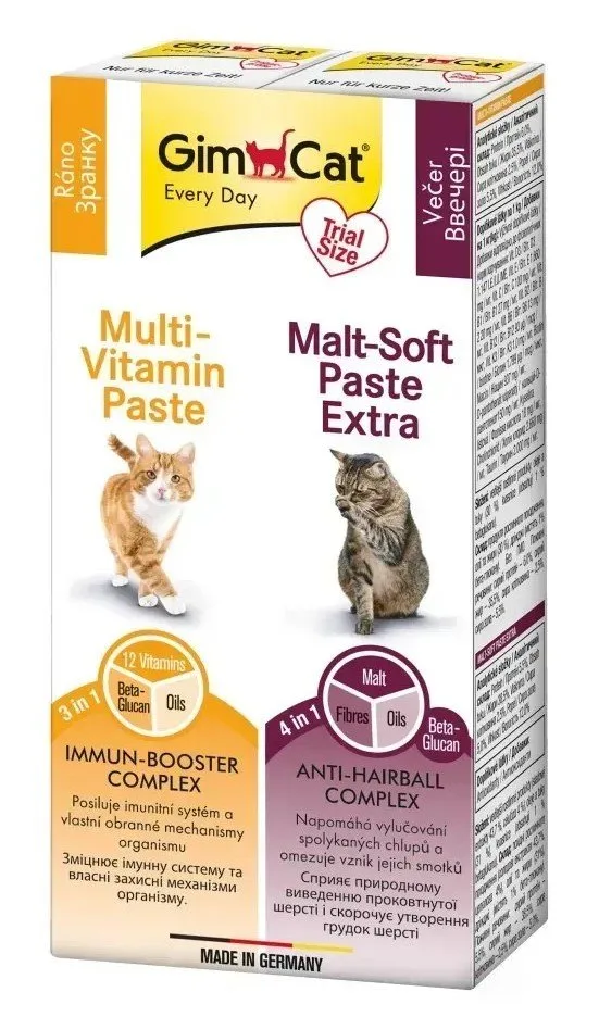 GimCat Malt Soft Extra + Multi Vitamin Pasty pasta dla kota ZESTAW 2x20g