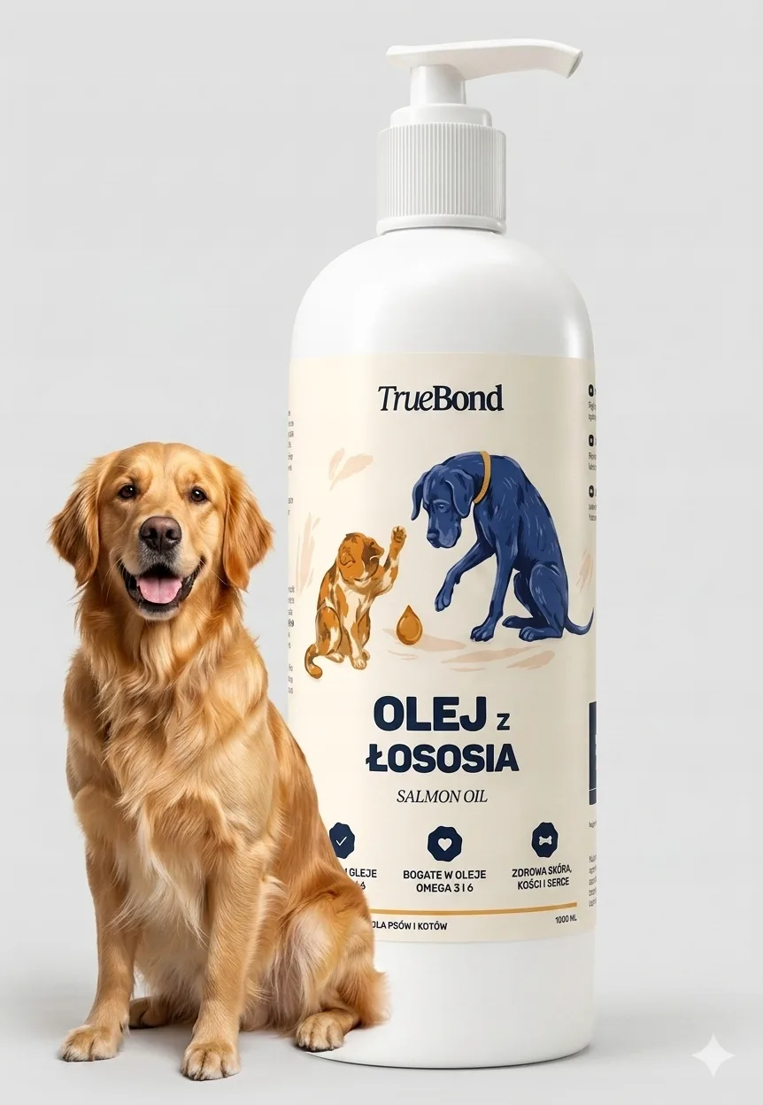 TrueBond Olej z Łososia 1000ml Zdrowa Skóra i Sierść dla Psa i Kota