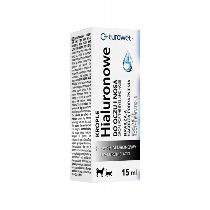 EUROWET KROPLE HIALURONOWE DO OCZU I NOSA 15ml NAWILŻAJĄCE
