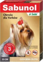 Dr Seidel Sabunol Obroża na kleszcze i pchły dla Yorka 35cm ZŁOTA